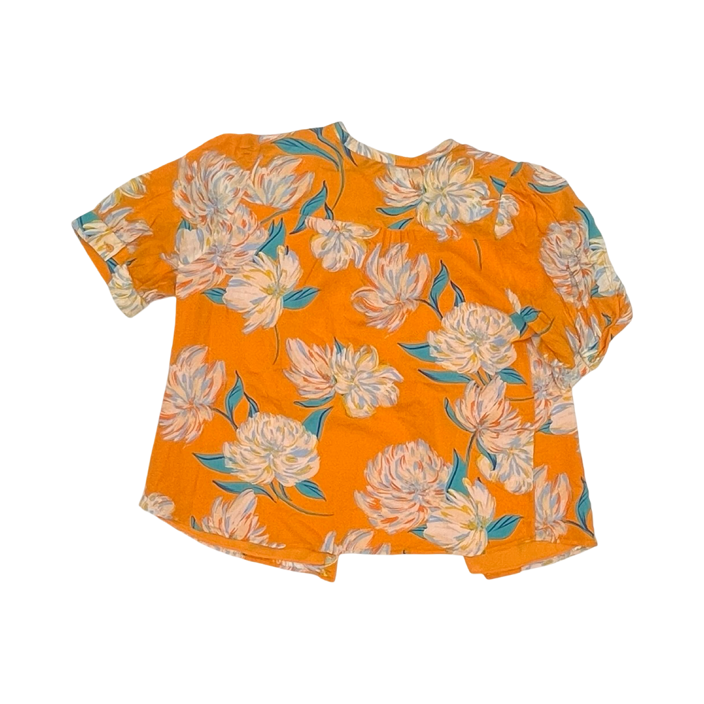 Blouse Ss By Daniel Rainn In Blue & Orange, Size:Xl