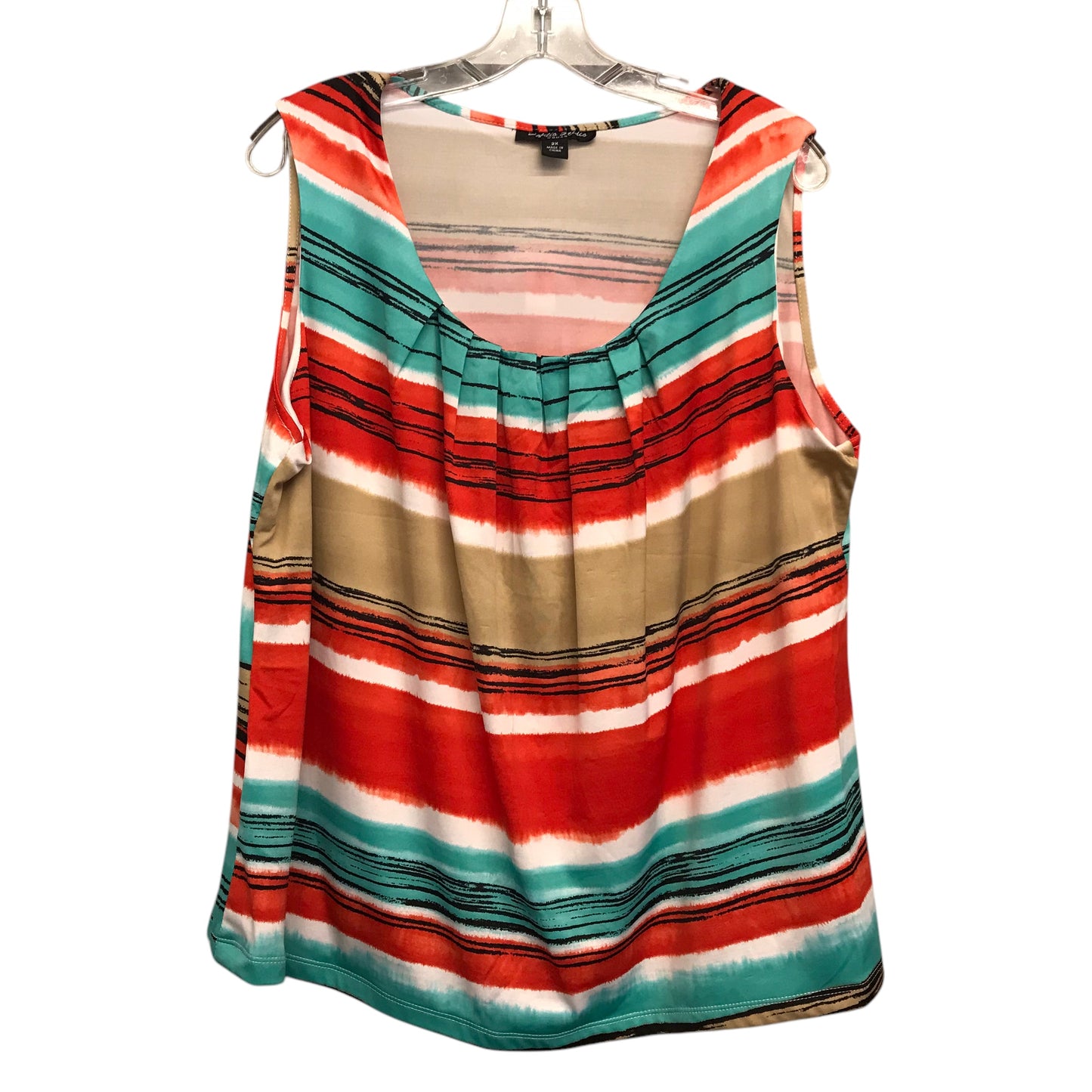 Top Sleeveless By Danillo Studio In Multi, Size:2X