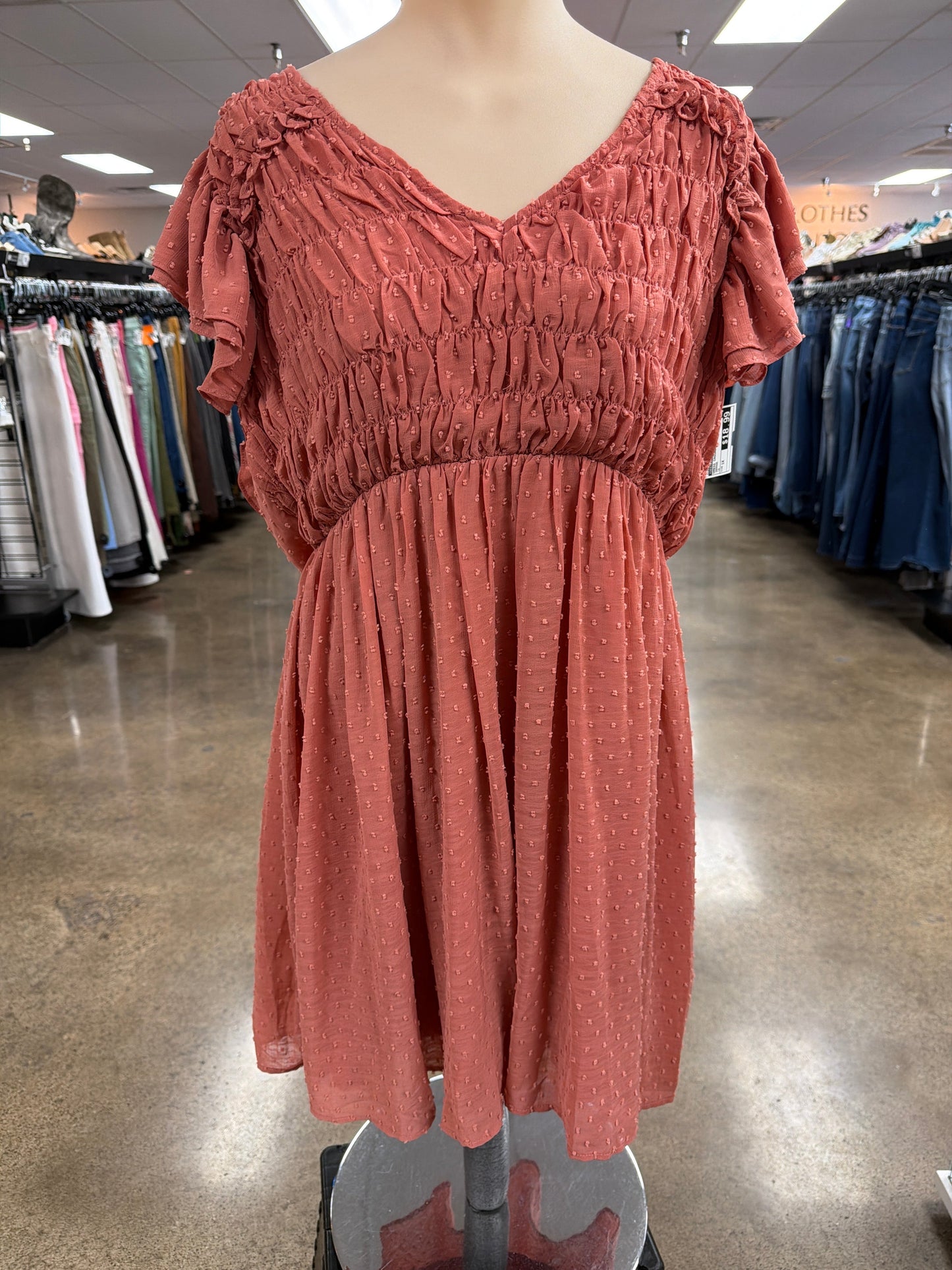 Dress Casual Short By Geegee In Orange, Size:1X