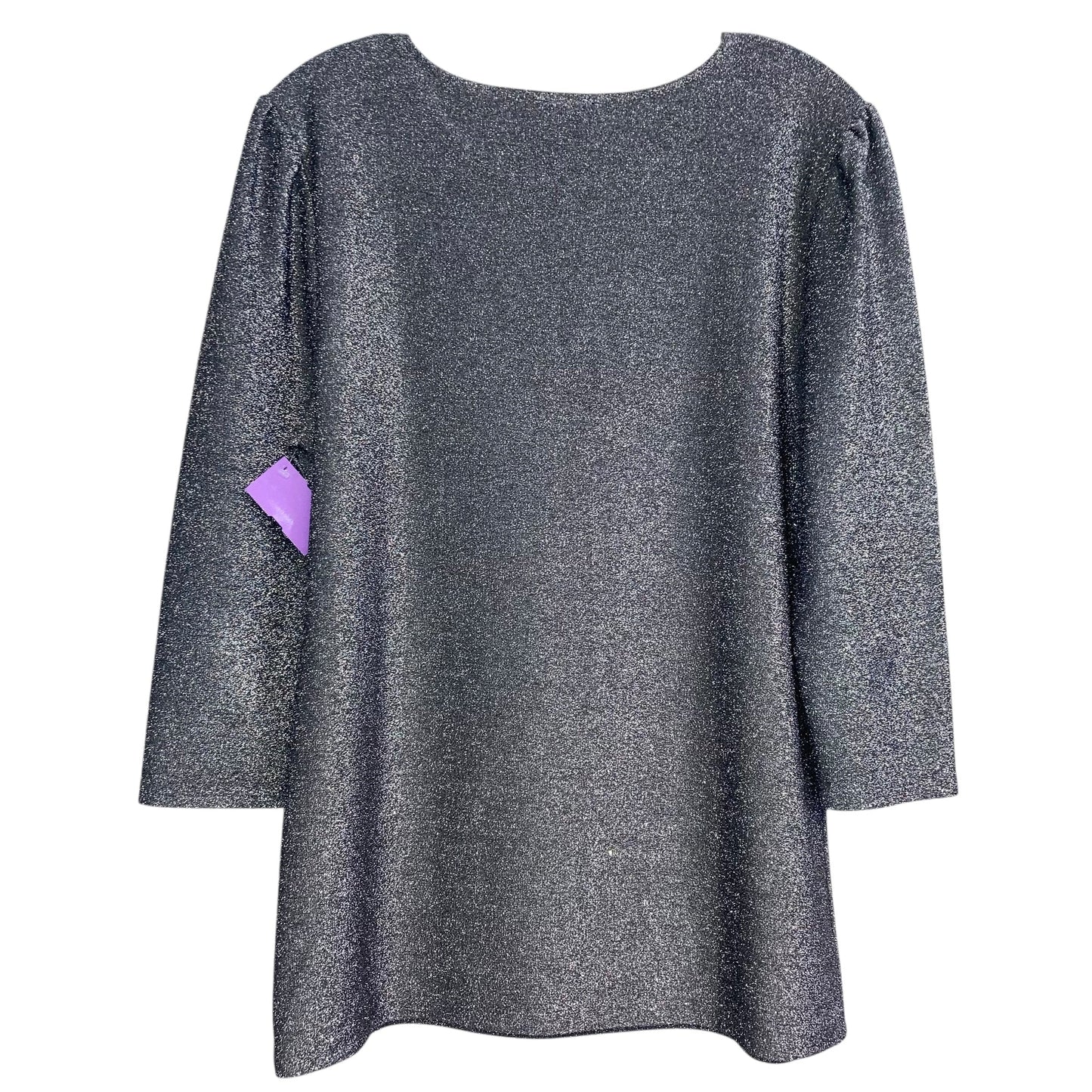 Top 3/4 Sleeve By Ann Taylor In Silver, Size:L