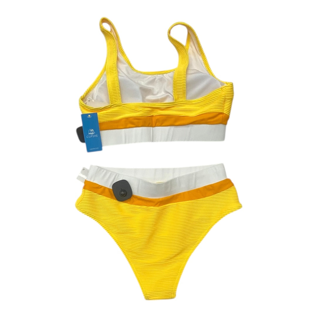 Swimsuit 2Pc By Cupshe In White & Yellow, Size:M