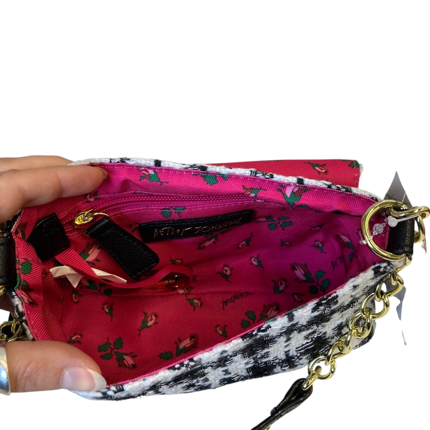 Crossbody By Betsey Johnson In Black & White, Size:Small