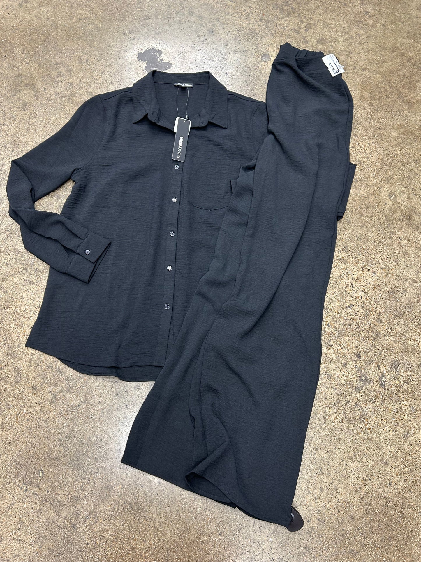 Pants Set 2Pc By Fashion Nova In Black, Size:L