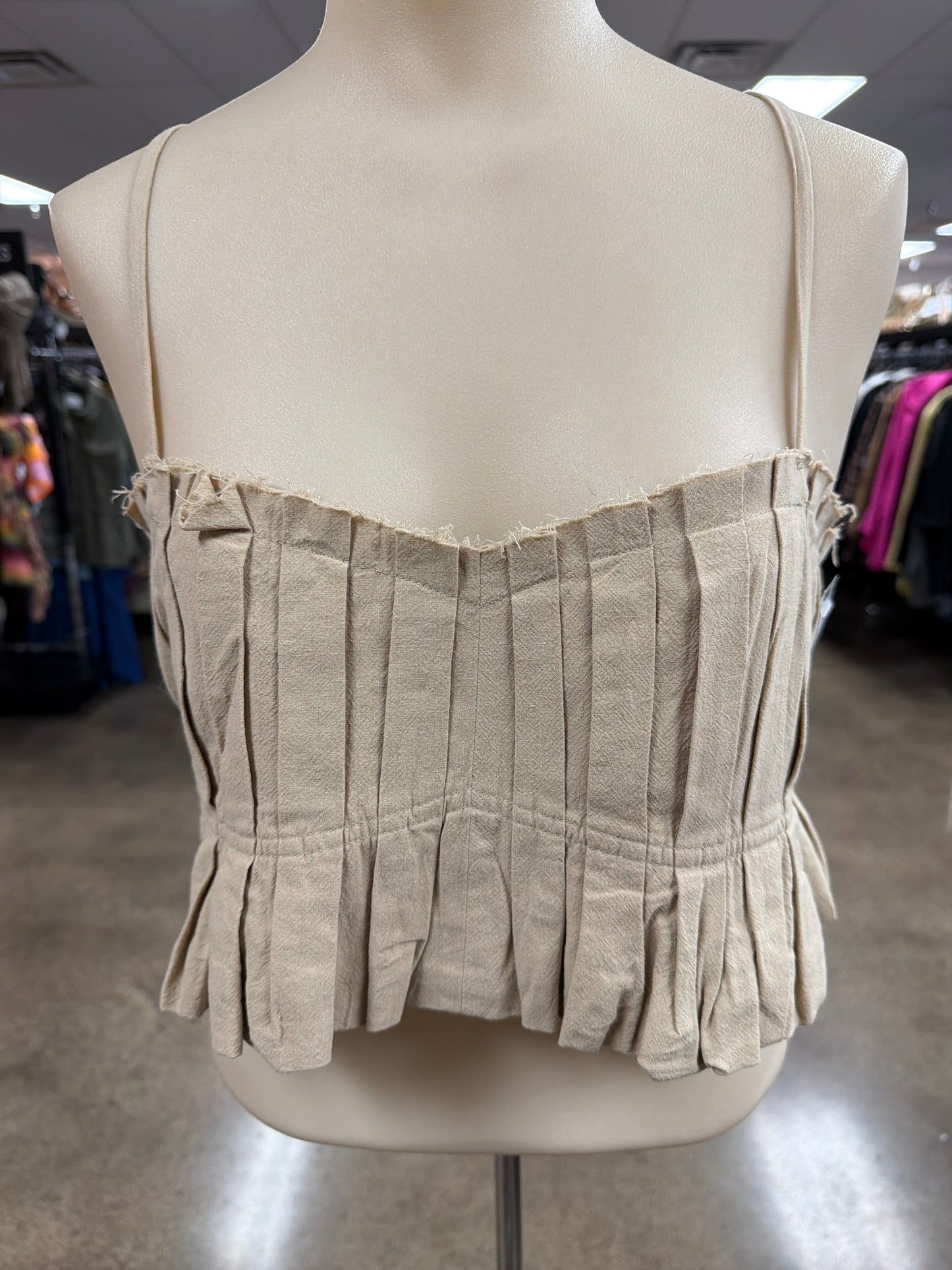 Top Sleeveless By Free People In Tan, Size:L