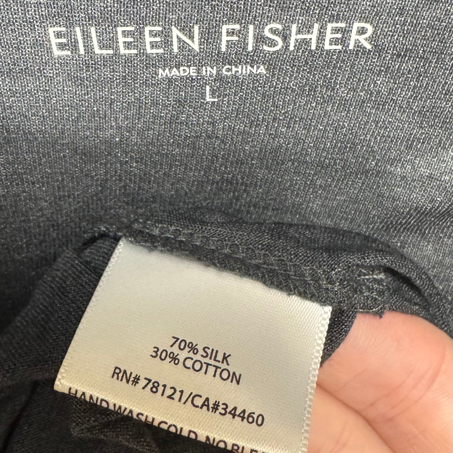 Silk & Cotton Cardigan By Eileen Fisher In Grey, Size: L