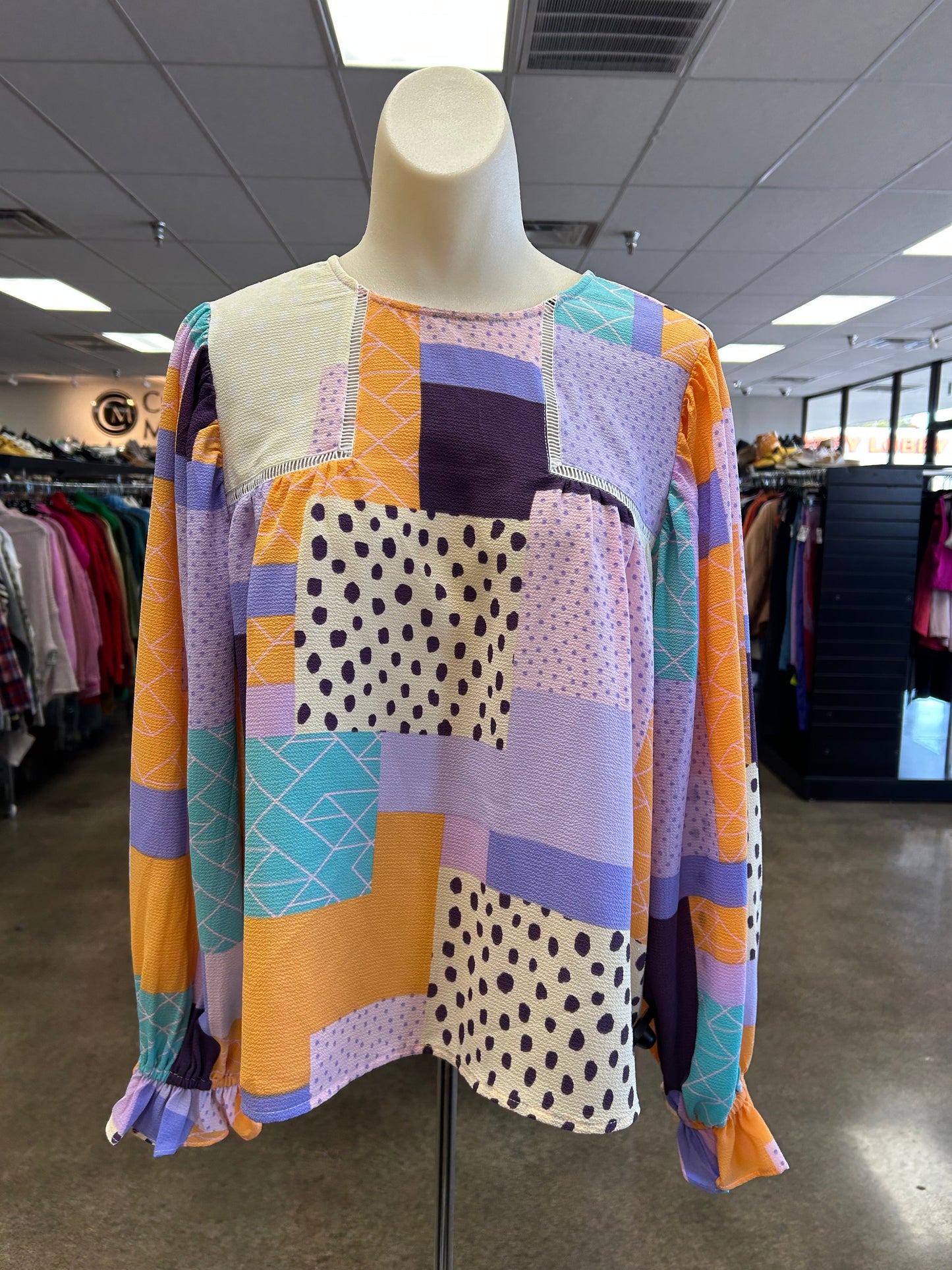 Top Ls By Fate In Orange & Purple, Size:S