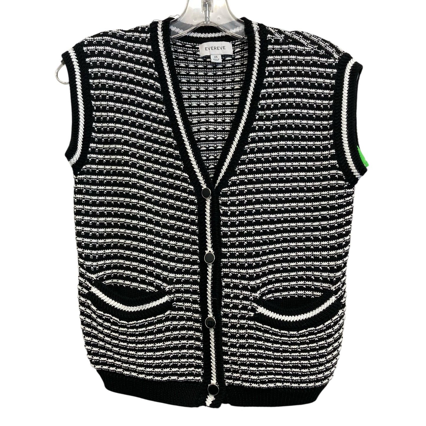 Vest Sweater By Evereve In Black & White, Size:Xs