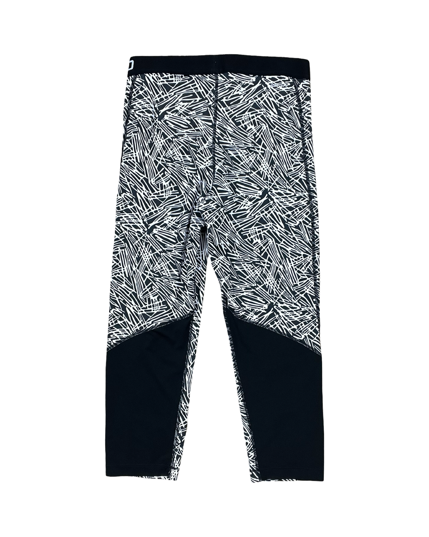 Athletic Leggings By Nike In Black & White, Size:L