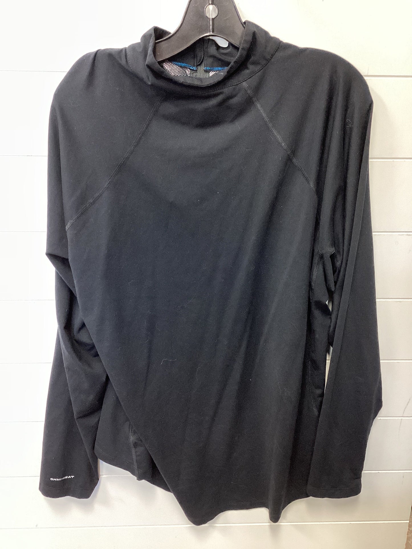 Athletic Top Ls Collar By Columbia In Black, Size:1X