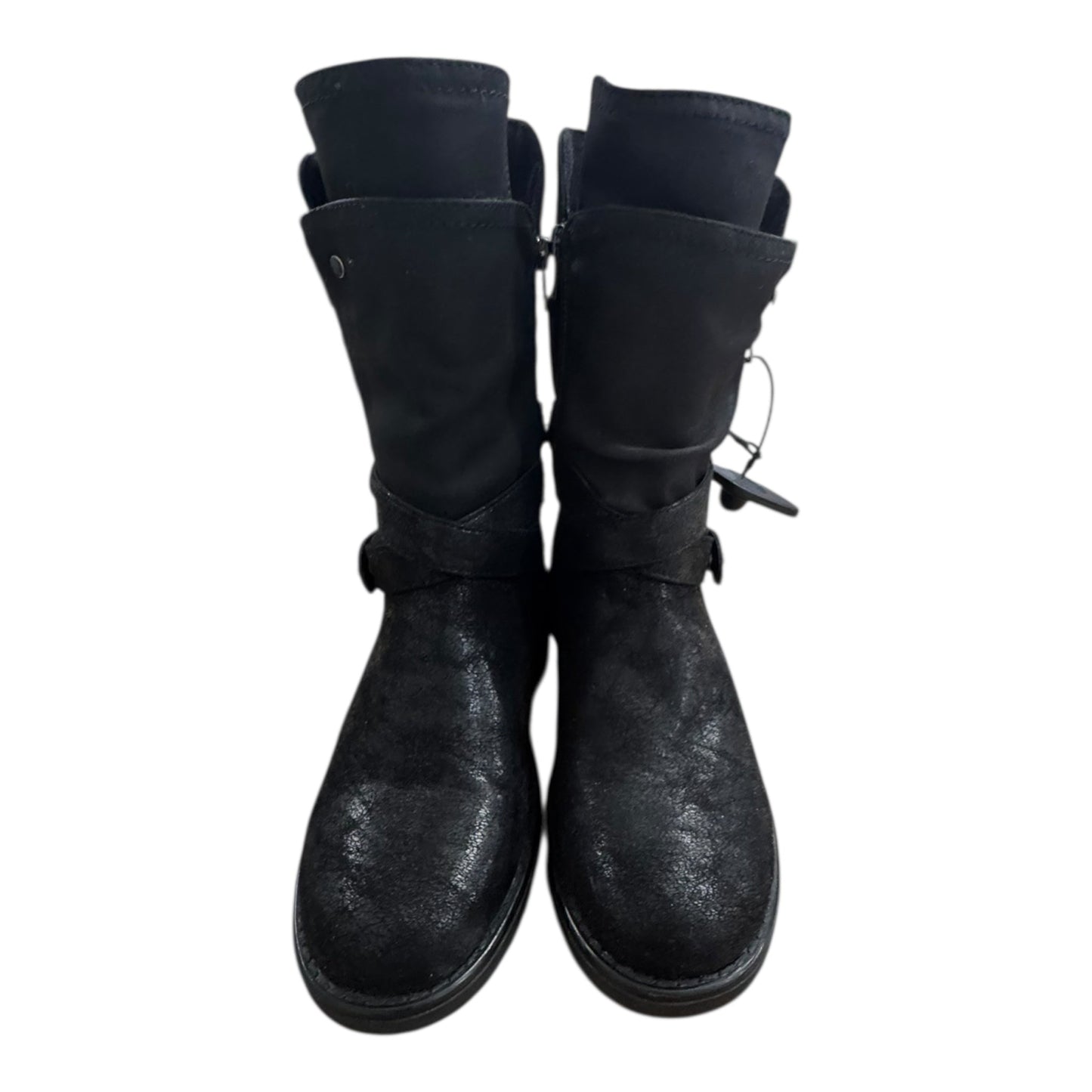 Boots Mid-Calf Flats By Carlos By Carlos Santana In Black, Size:6