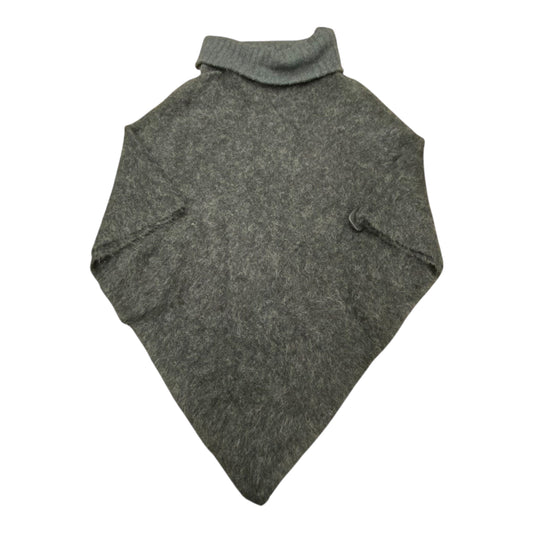 Poncho Designer By Eileen Fisher In Black & Grey, Size:S