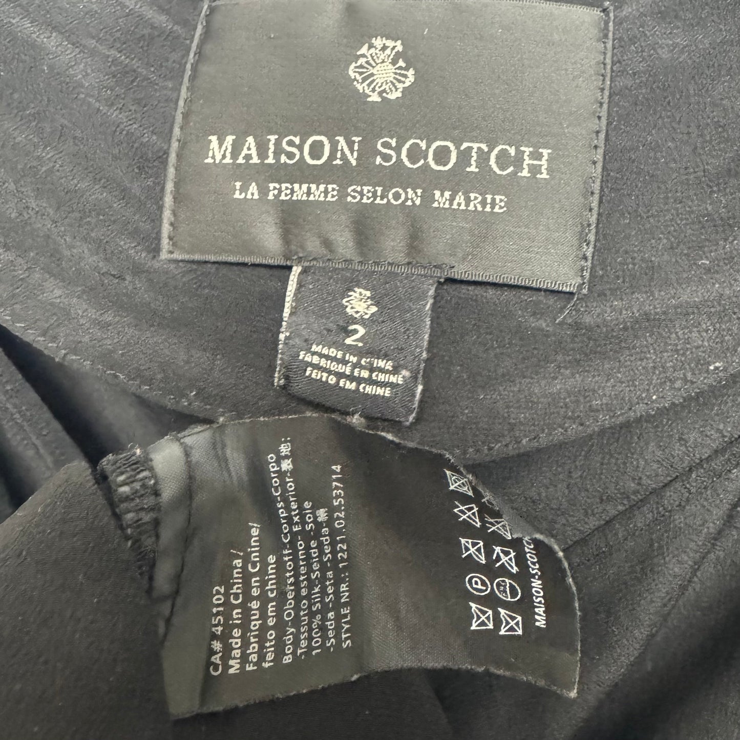 Silk Top Short Sleeve By maison scotch In Black, Size: 2