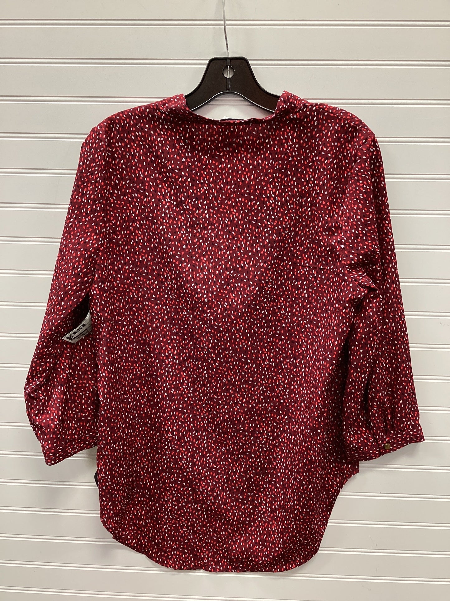 Blouse Ls By Jaclyn Smith In Red, Size:M