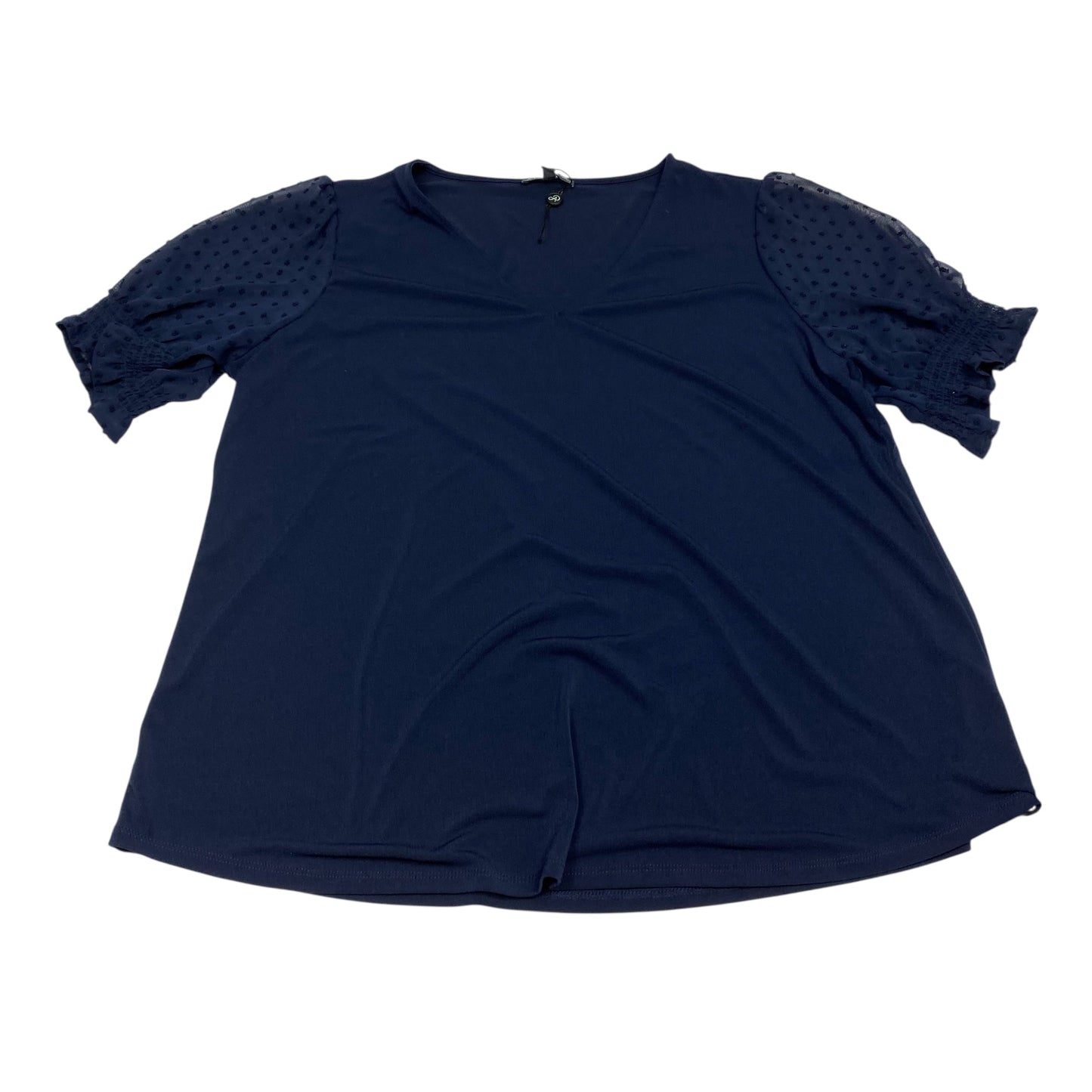 Top Ss By Adrianna Papell In Navy, Size:1X