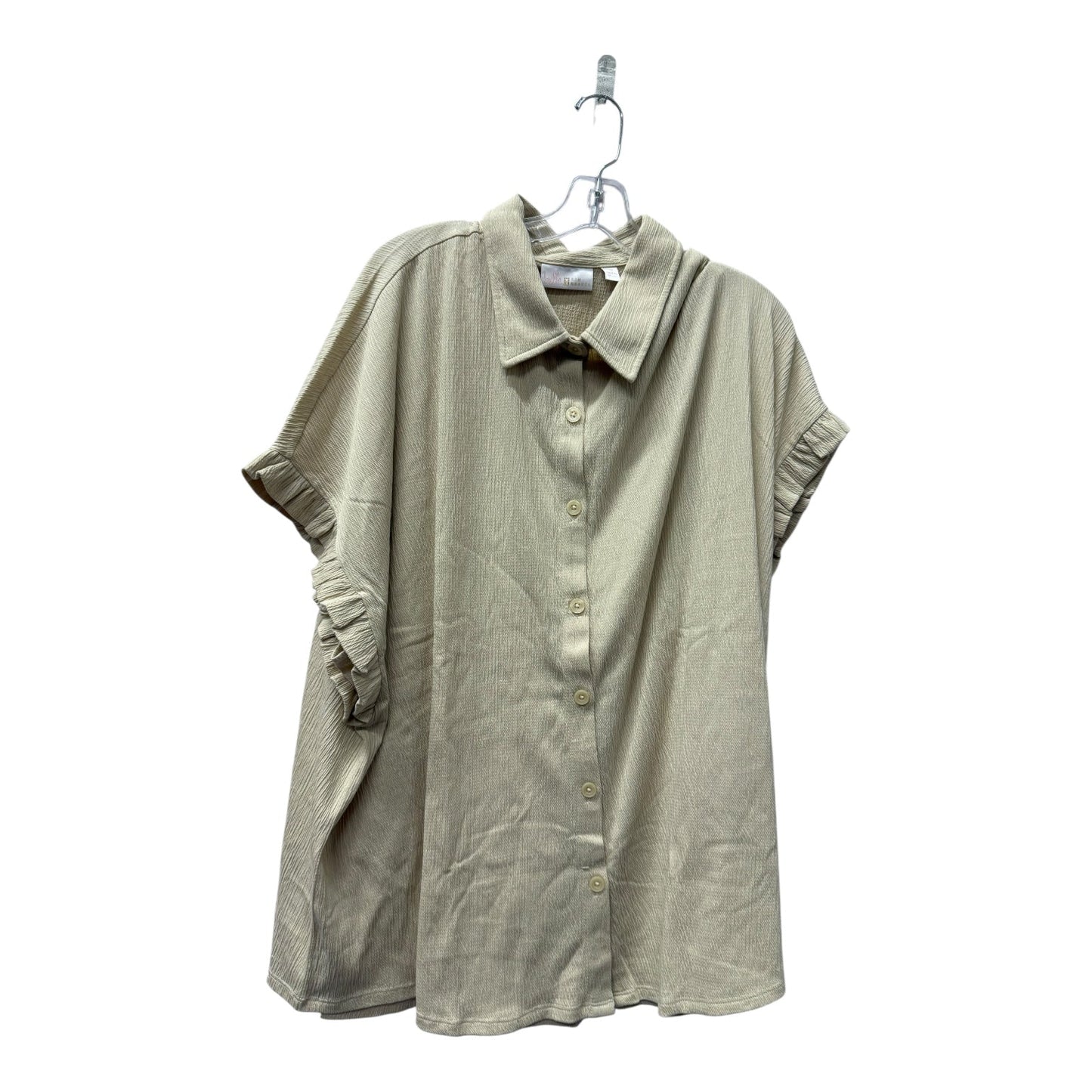 Top Ss By Belle By Kim Gravel In Beige, Size:3X
