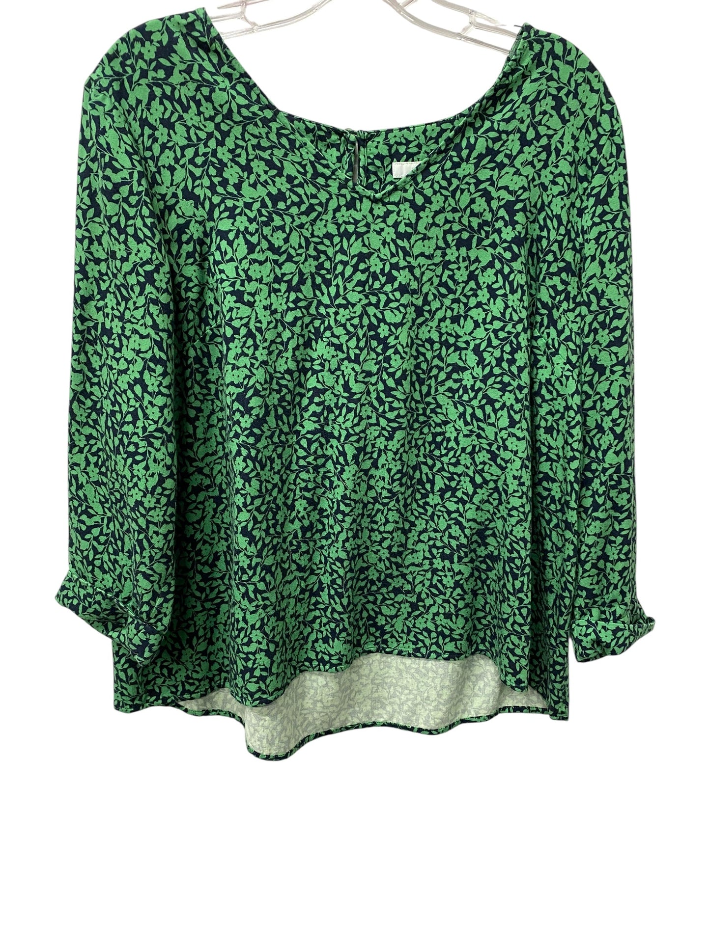 Top 3/4 Sleeve By J. Jill In Green, Size:Mp
