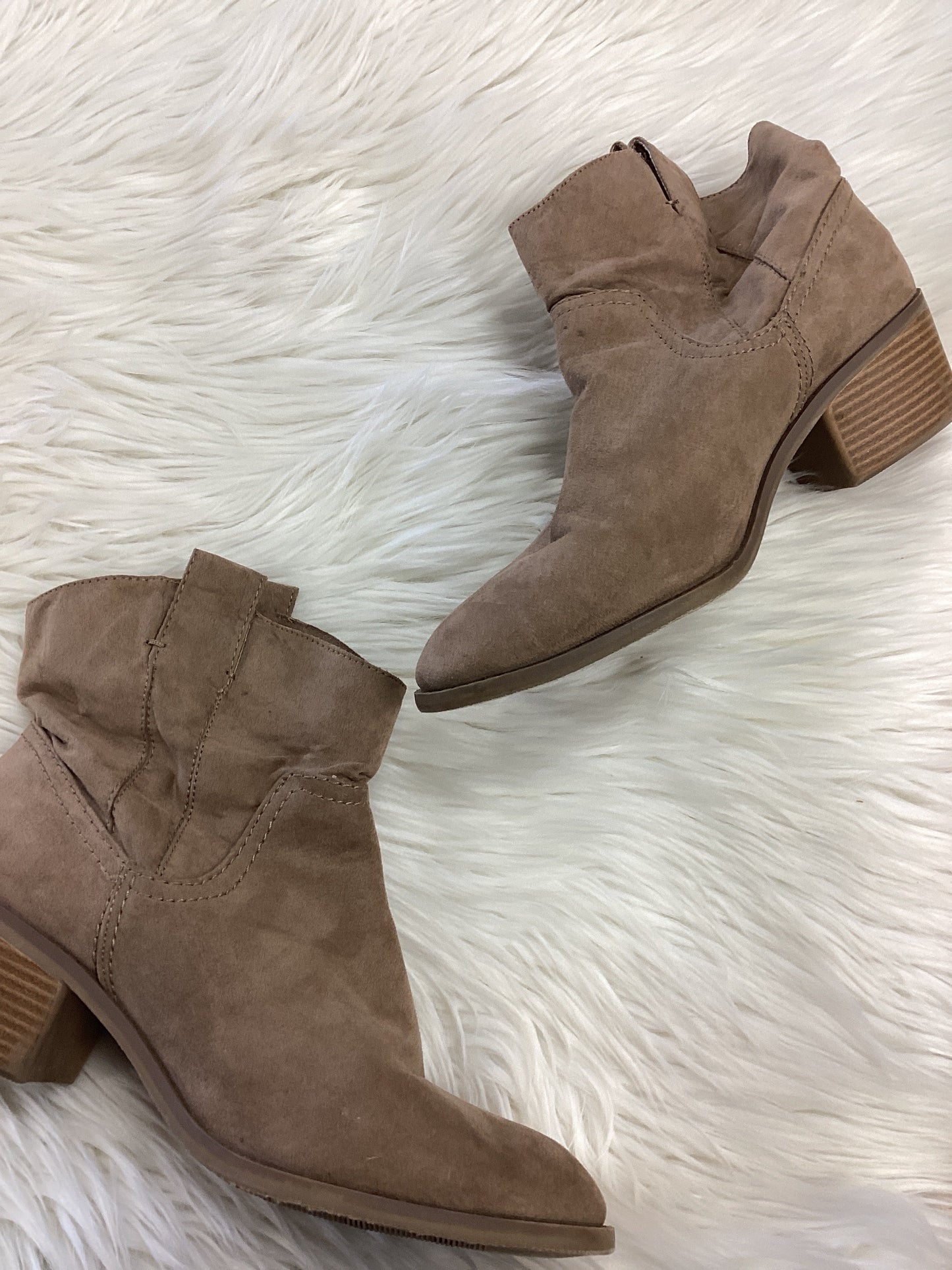 Boots Ankle Heels By Clothes Mentor In Brown, Size:11