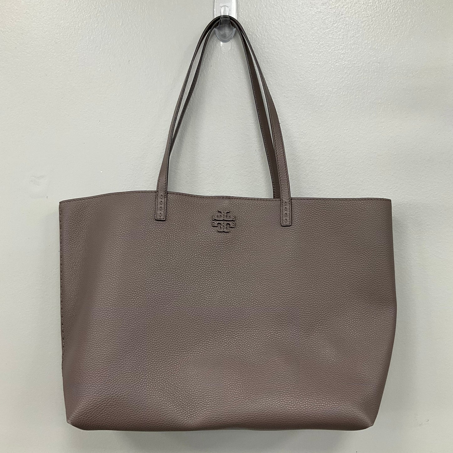 Handbag Designer By Tory Burch In Taupe, Size:Large