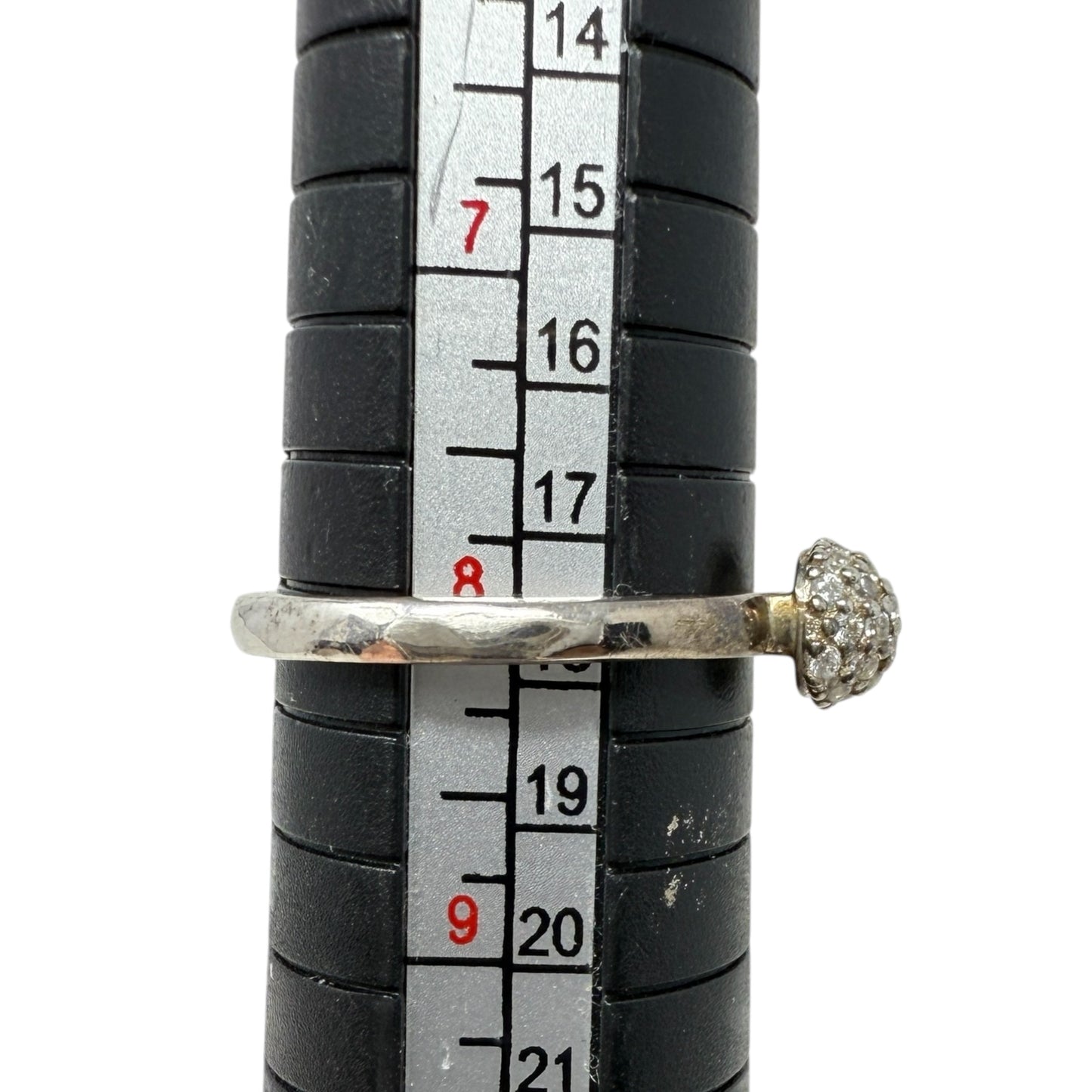 Sterling Silver Disco Lights Pave Crystal Ball CZ Stacking Ring By Silpada, Size: 8