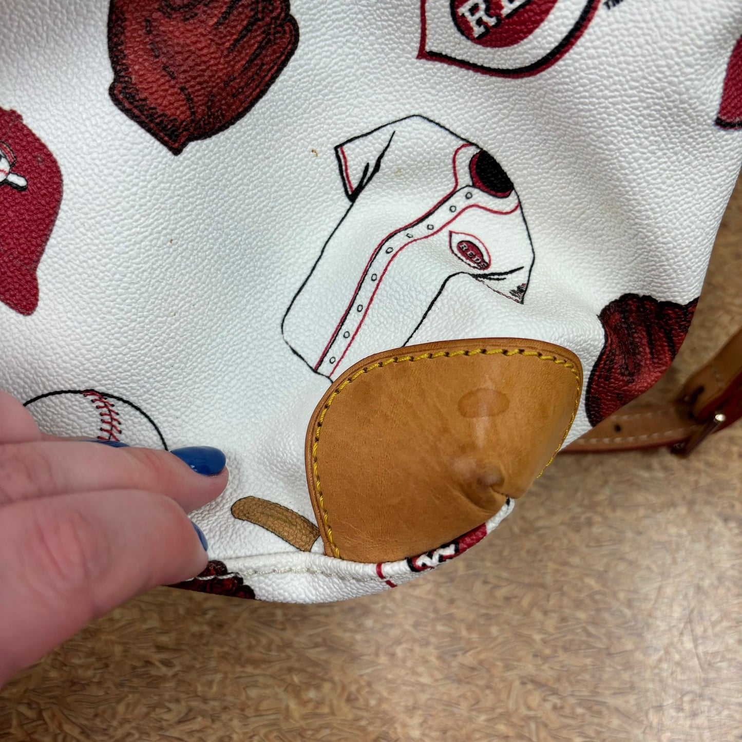 Handbag Designer By Dooney And Bourke In Red & White, Size:Medium