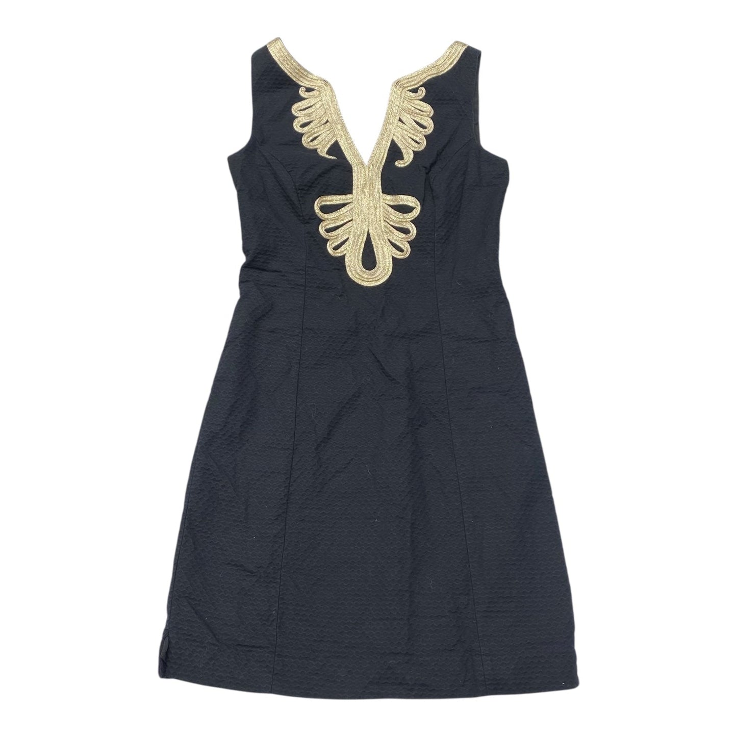 Dress Designer By Lilly Pulitzer In Black & Gold, Size:2
