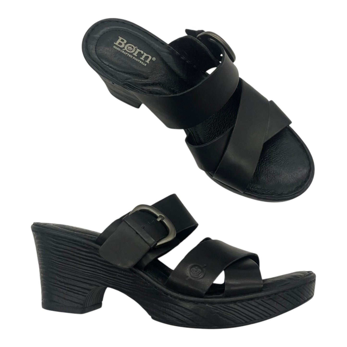 Sandals Heels Block By Born In Black, Size:8