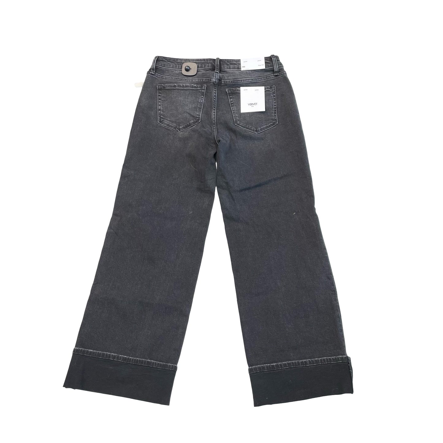 Jeans Wide Leg By Vervet In Black Denim, Size:8
