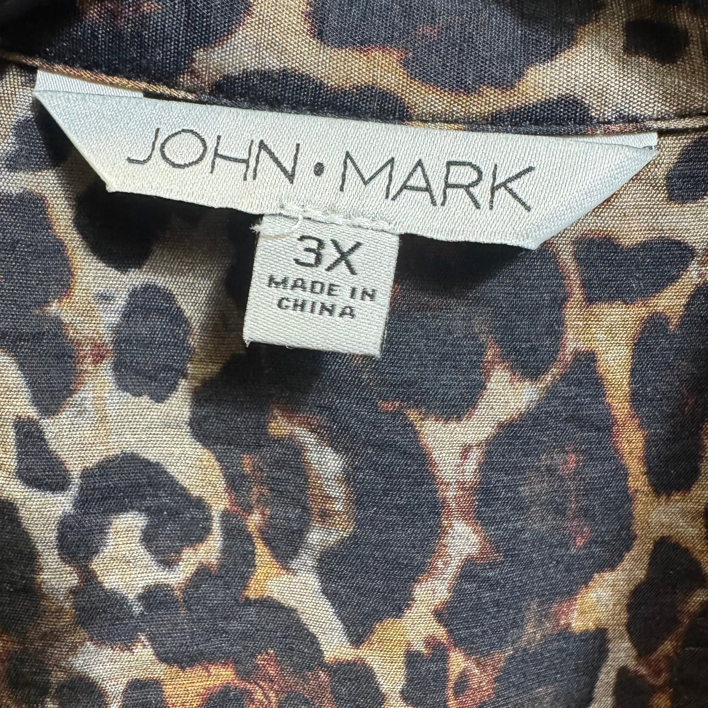 Top Long Sleeve By John Mark In Animal Print, Size: 3x