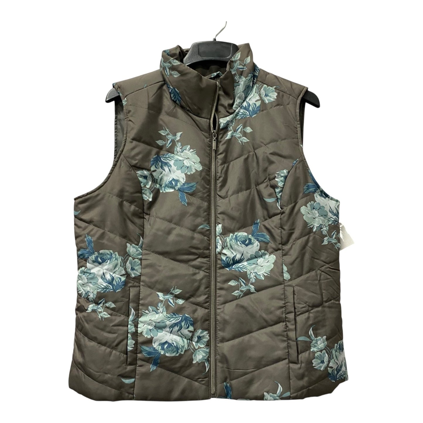 Vest Puffer & Quilted By Cj Banks In Grey, Size:Xl