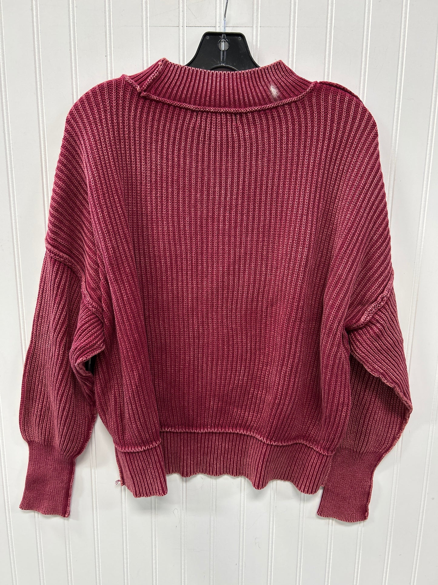 Sweater By Zenana In Red, Size:S
