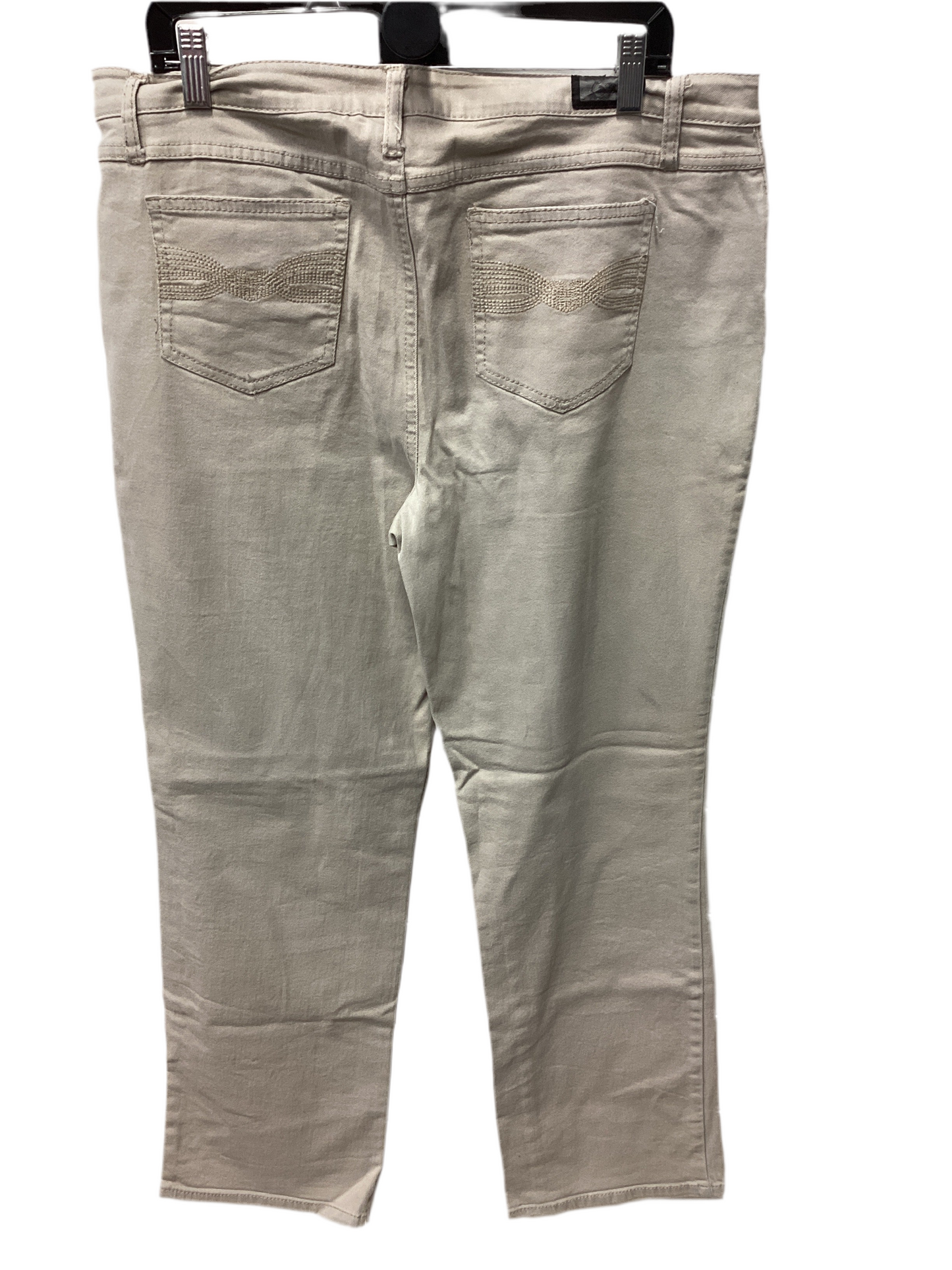 Jeans Straight By Earl Jean In Tan Denim, Size:16