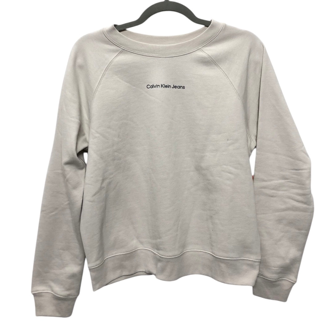 Athletic Sweatshirt Crewneck By Calvin Klein Performance In Beige, Size:S