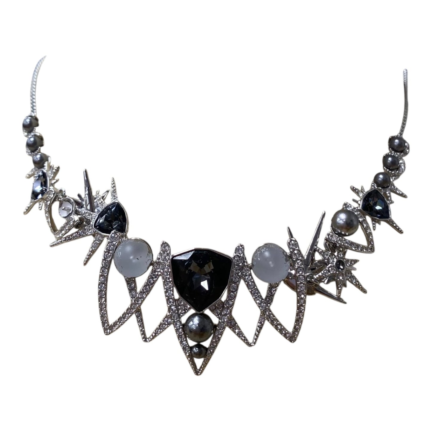 Necklace Designer By Swarovski In Silver