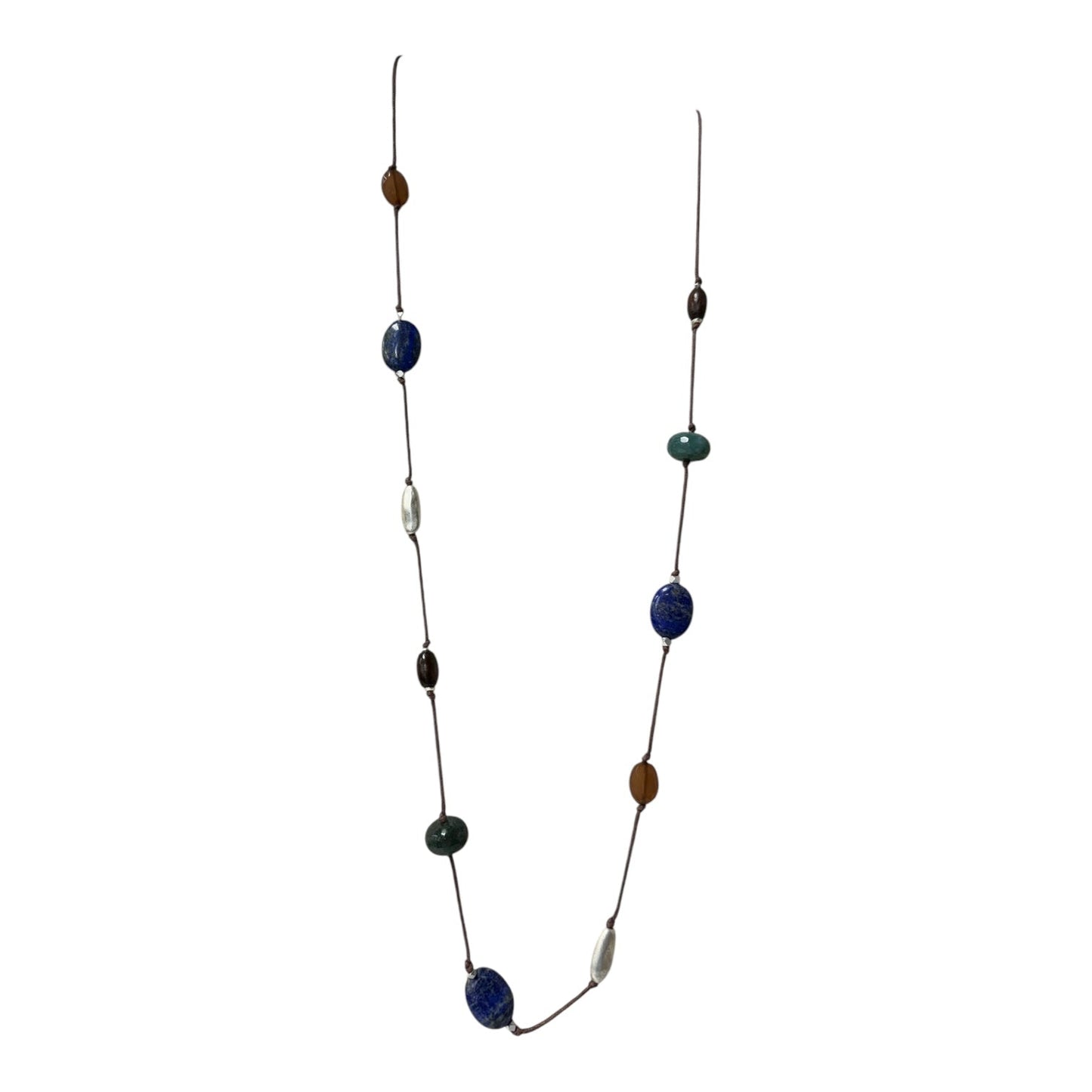 Necklace Other In Blue & Brown