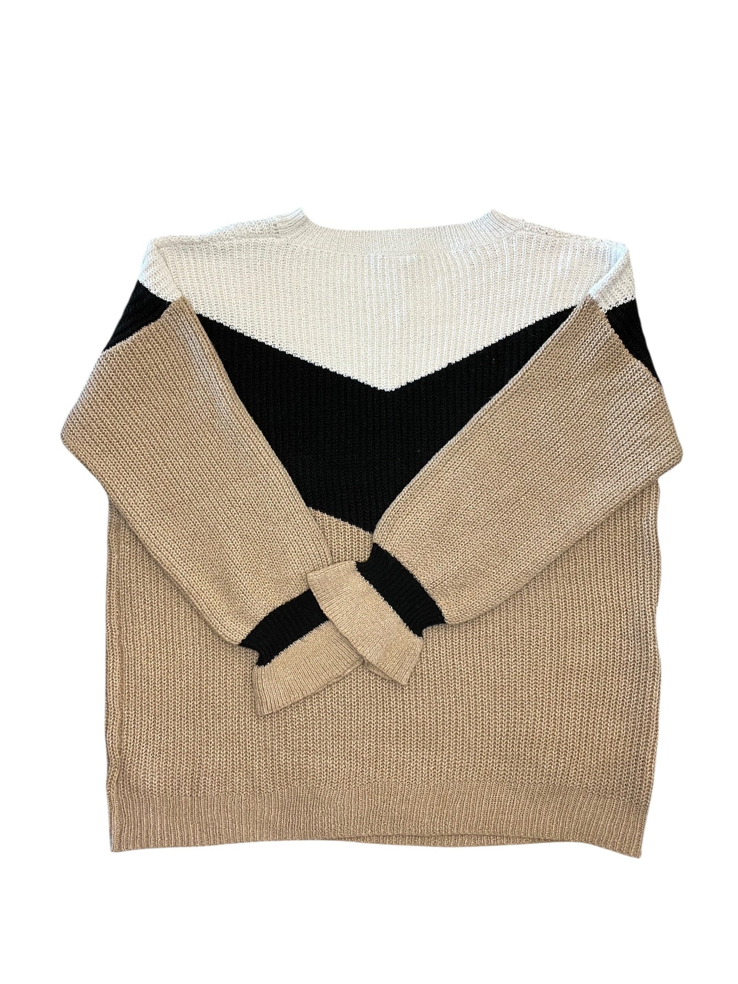 Sweater By Cozy In Brown & Cream, Size:2X