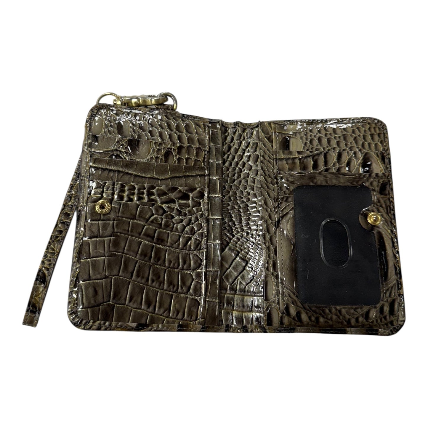 Wristlet Designer By Brahmin In Grey, Size:Medium