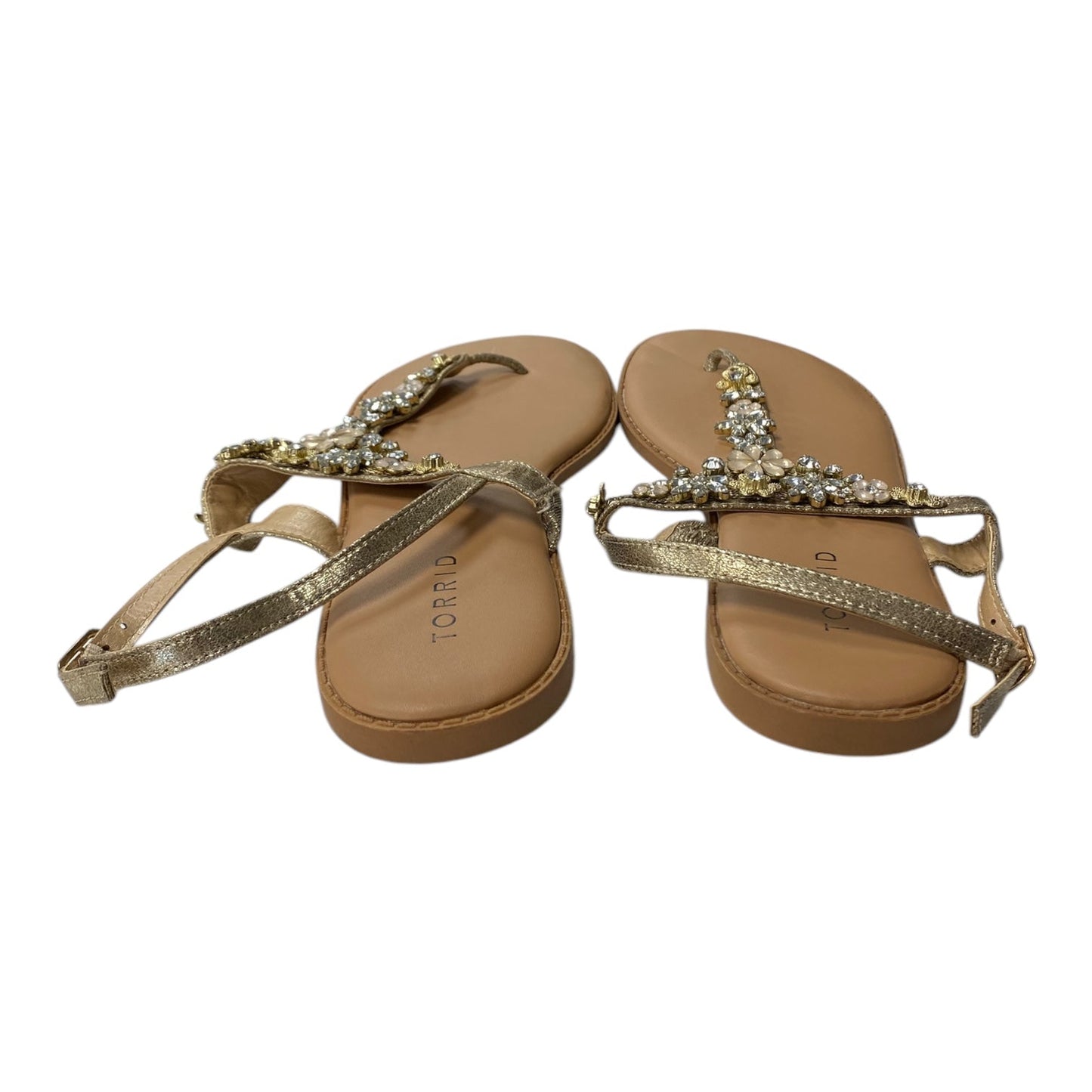 Sandals Flats By Torrid In Gold, Size:9