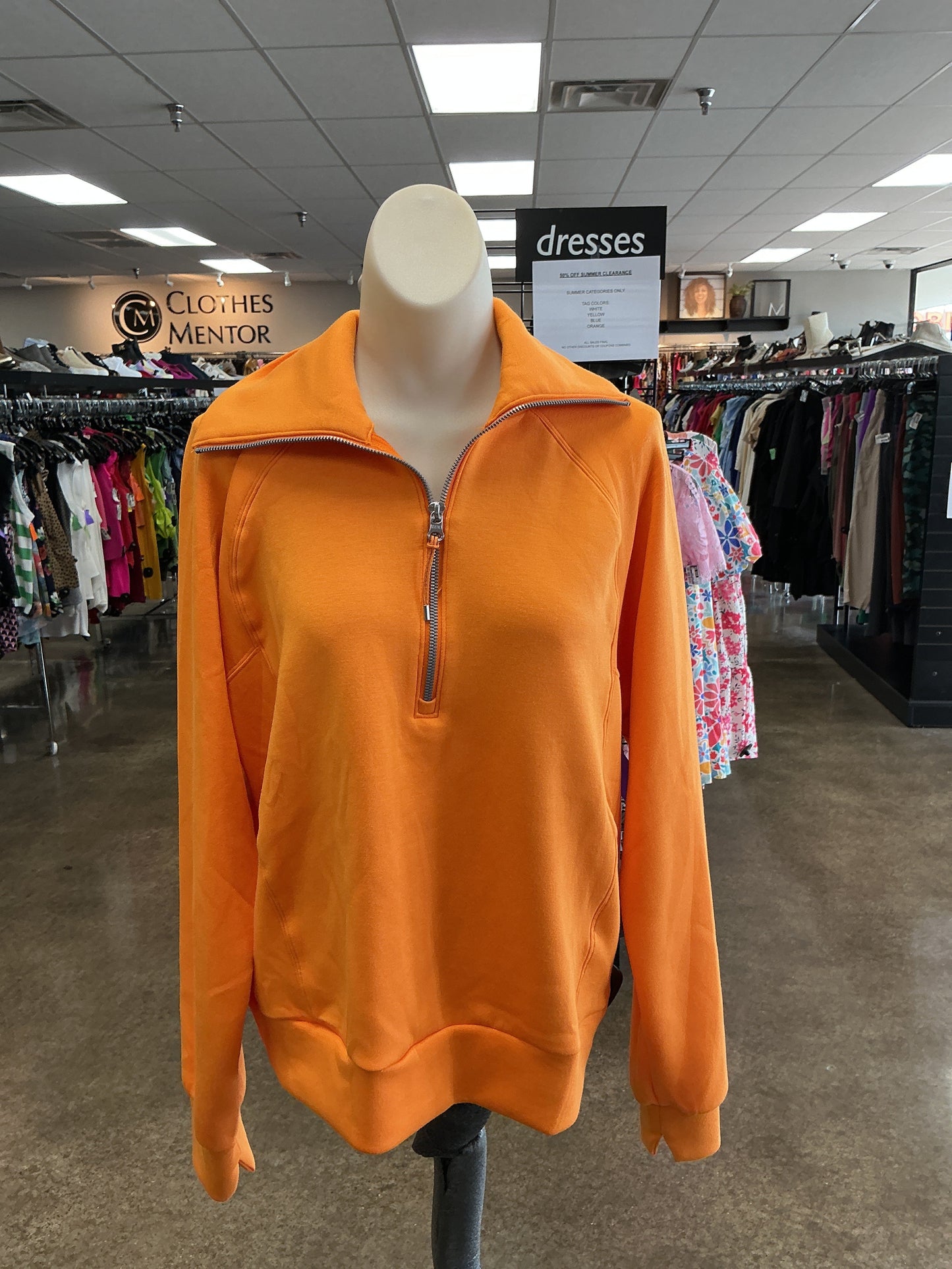 Athletic Sweatshirt Collar By Spanx In Orange, Size:L