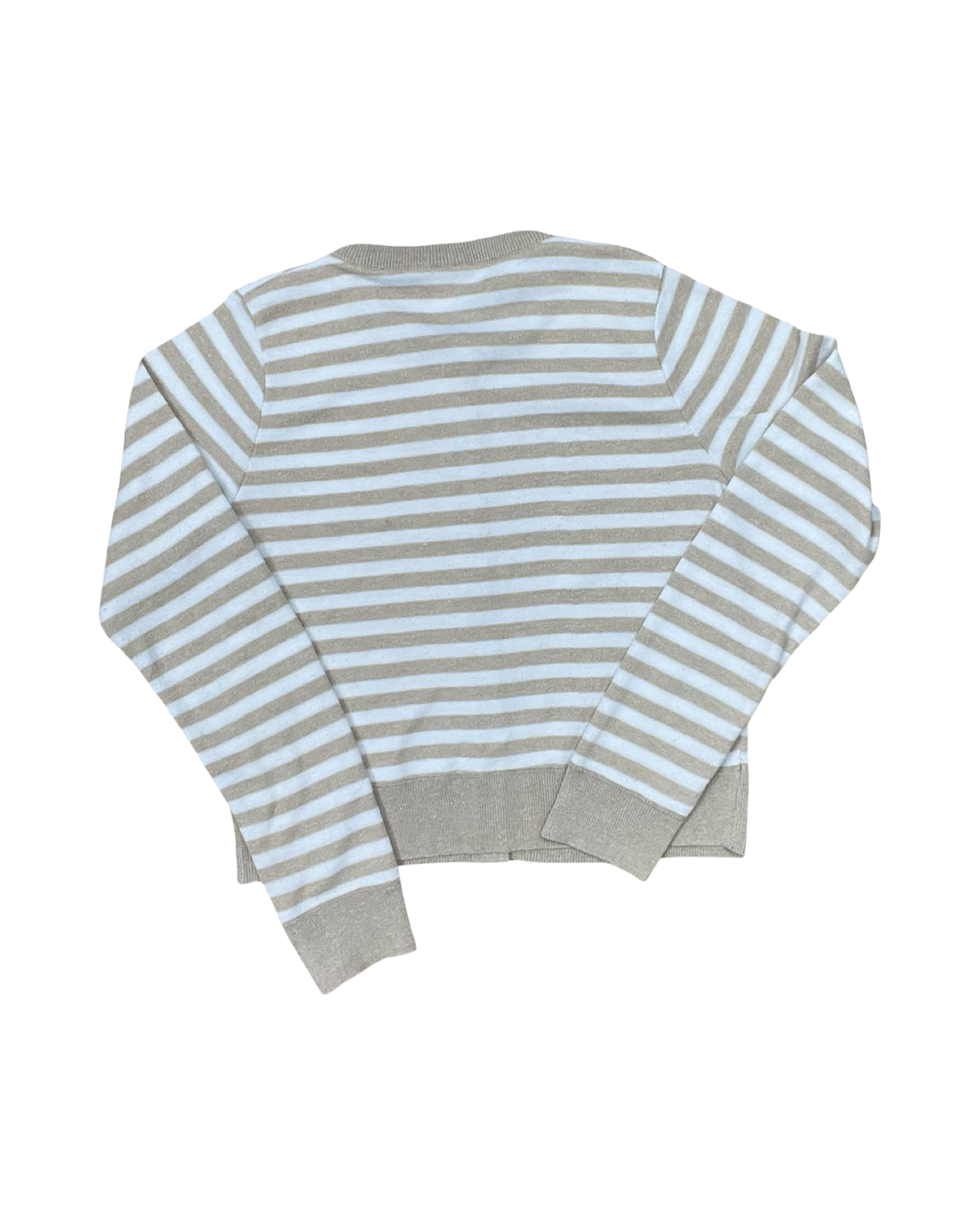 Cardigan By Clothes Mentor In Tan & White, Size:M