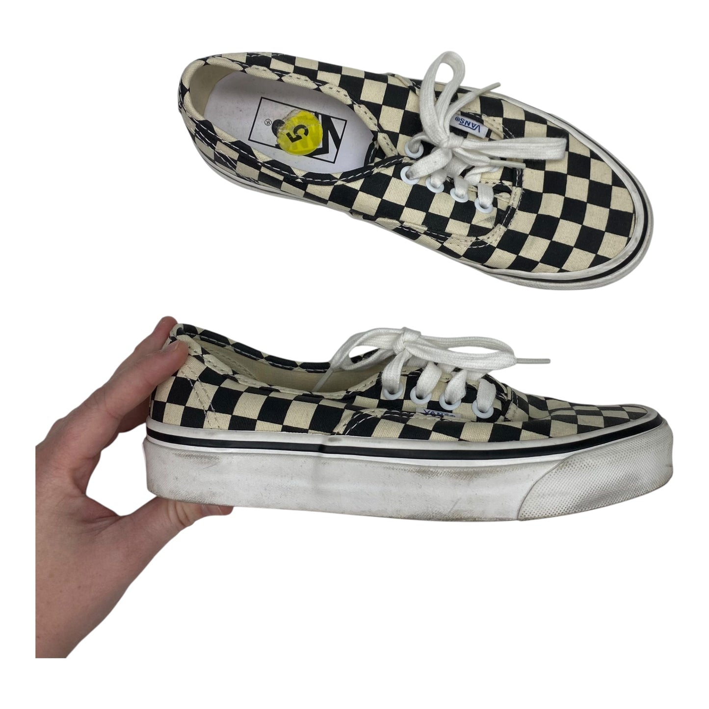 Shoes Sneakers By Vans In Black & Cream, Size:5