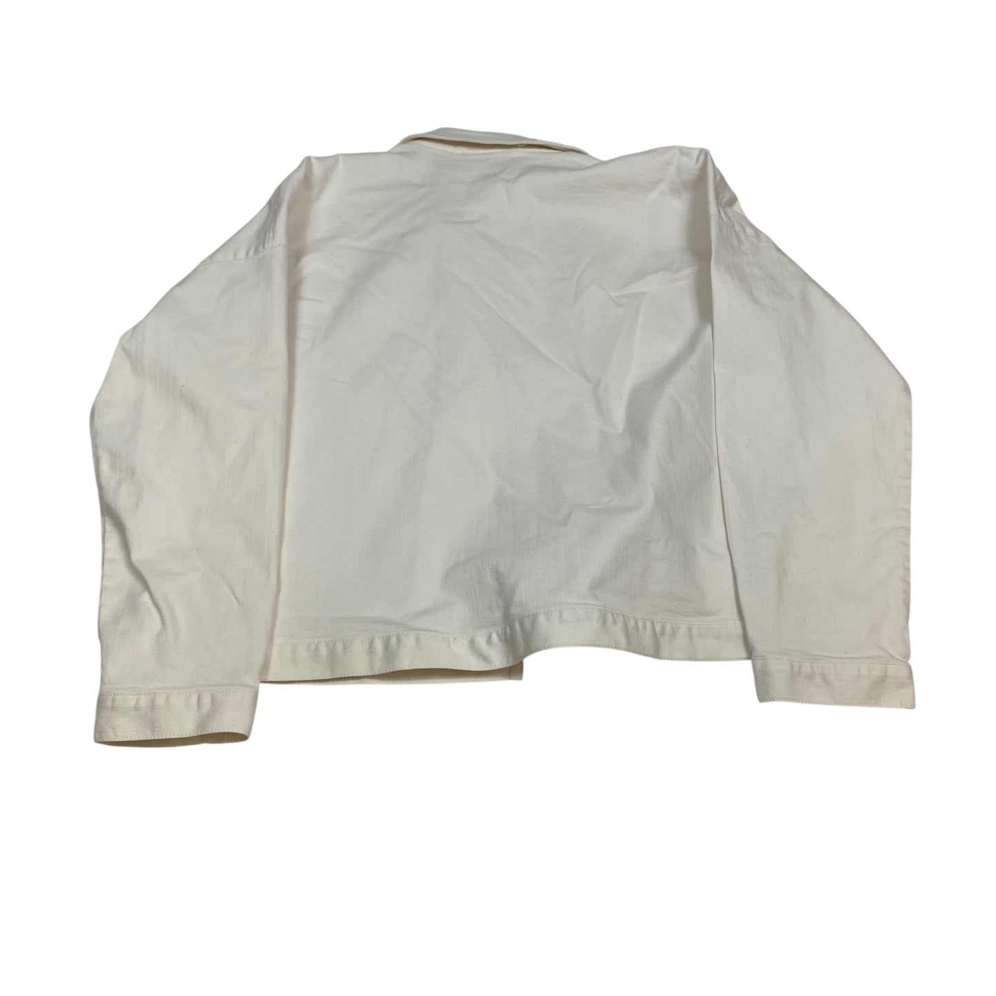 Jacket Denim By Eileen Fisher In White Denim, Size:M