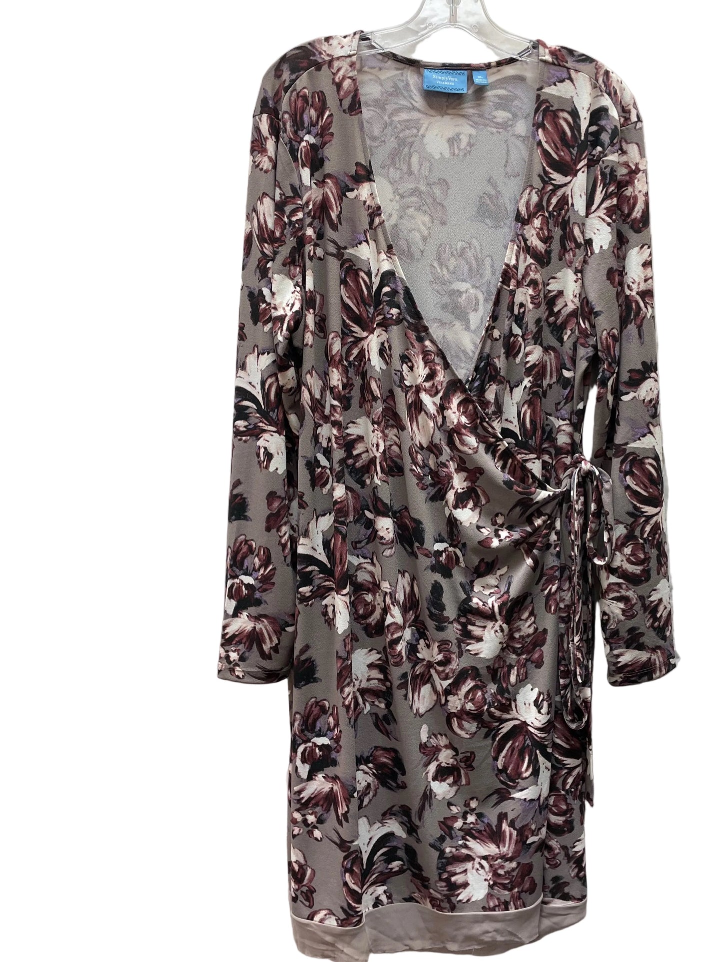 Dress Casual Midi By Simply Vera In Taupe, Size:Xl