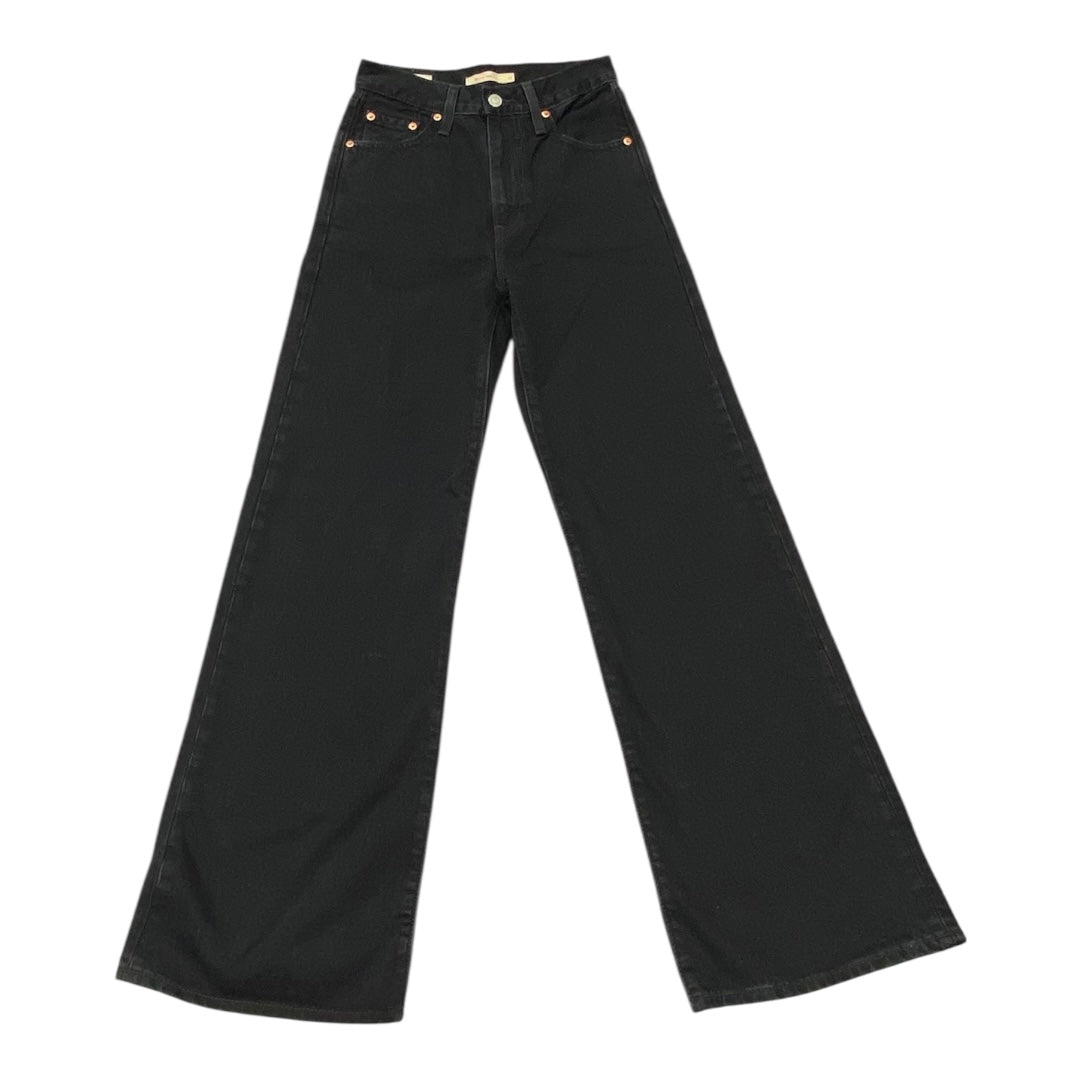 Jeans Wide Leg By Levis In Black, Size:0