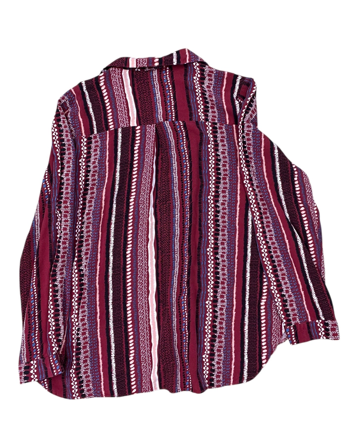Blouse Ls By Clothes Mentor In Red & White, Size:L