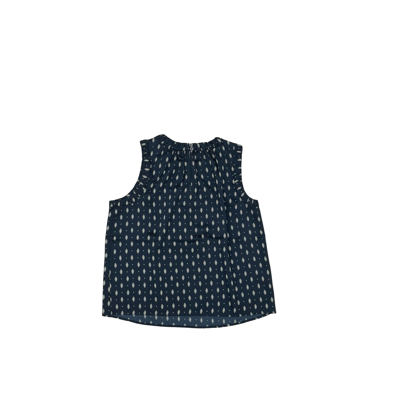 Blouse Sleeveless By Loft In Blue & Cream, Size:S