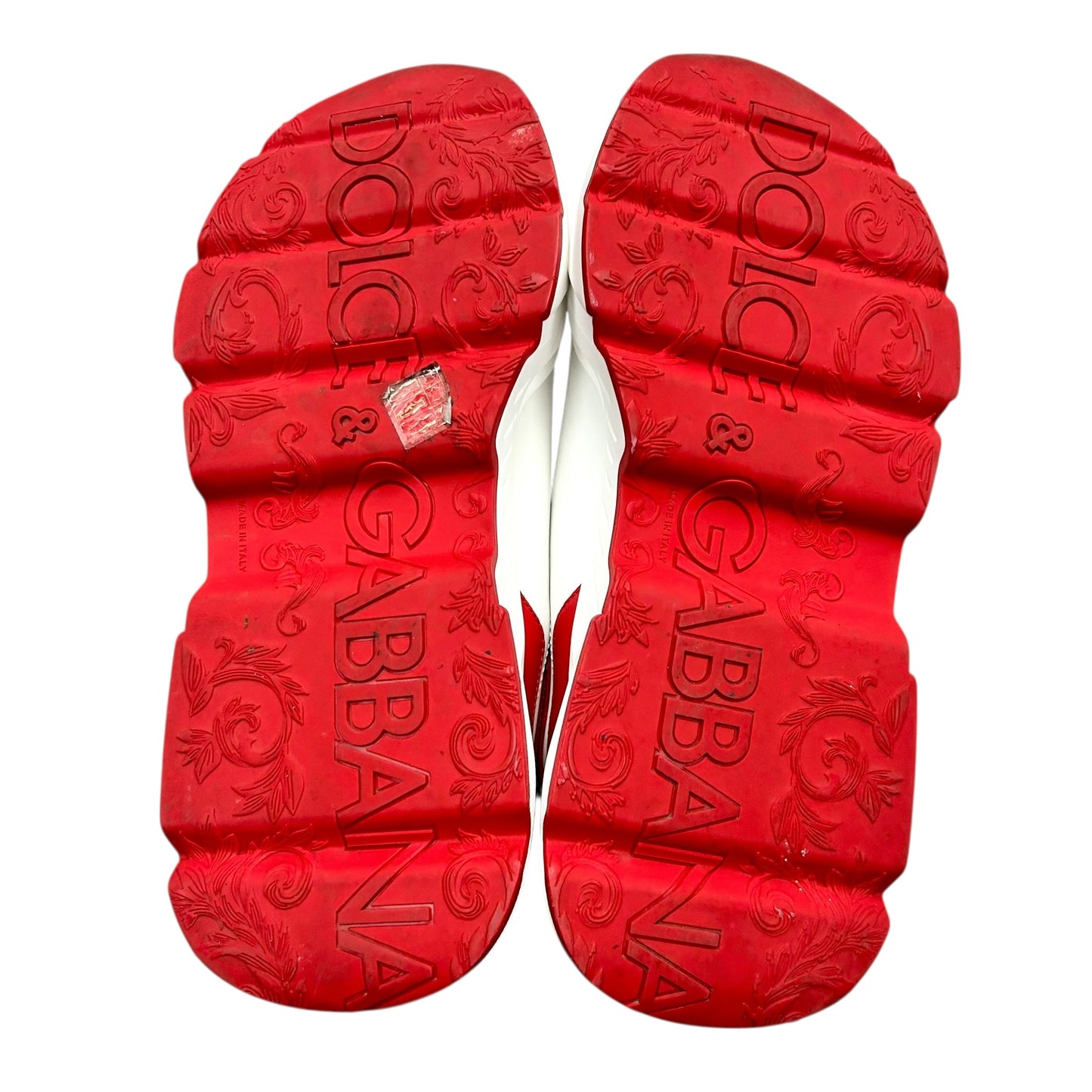 Shoes Luxury Designer By Dolce And Gabbana In Red & White, Size: 9.5