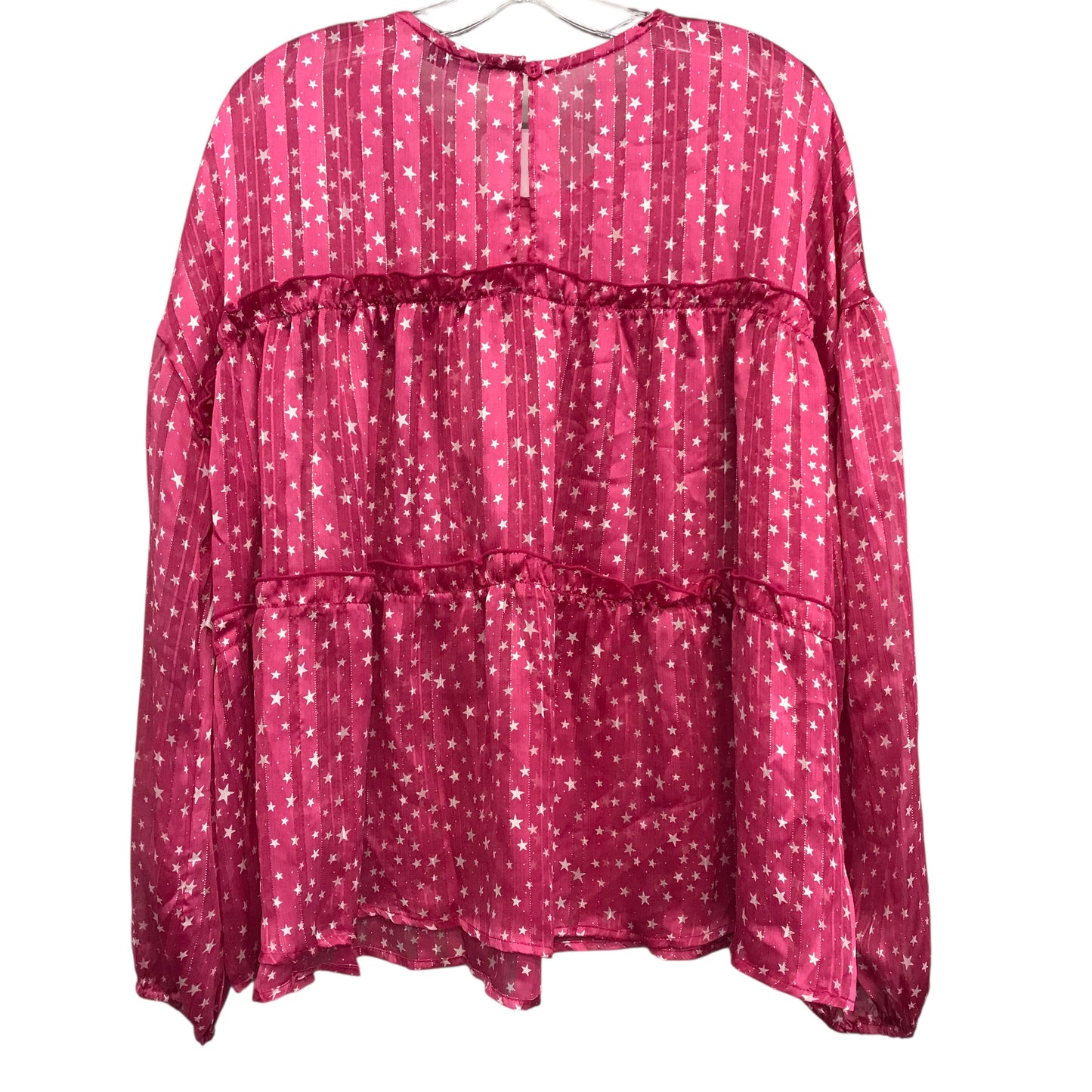 Top Ls By Love@fs In Pink & White, Size:Xl