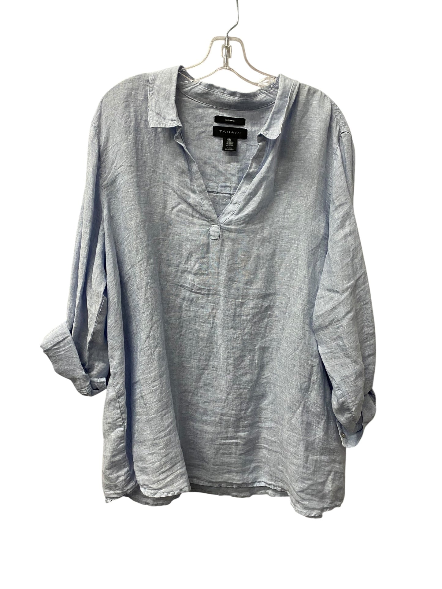 Top Ls By Tahari By Arthur Levine In Blue, Size:2X