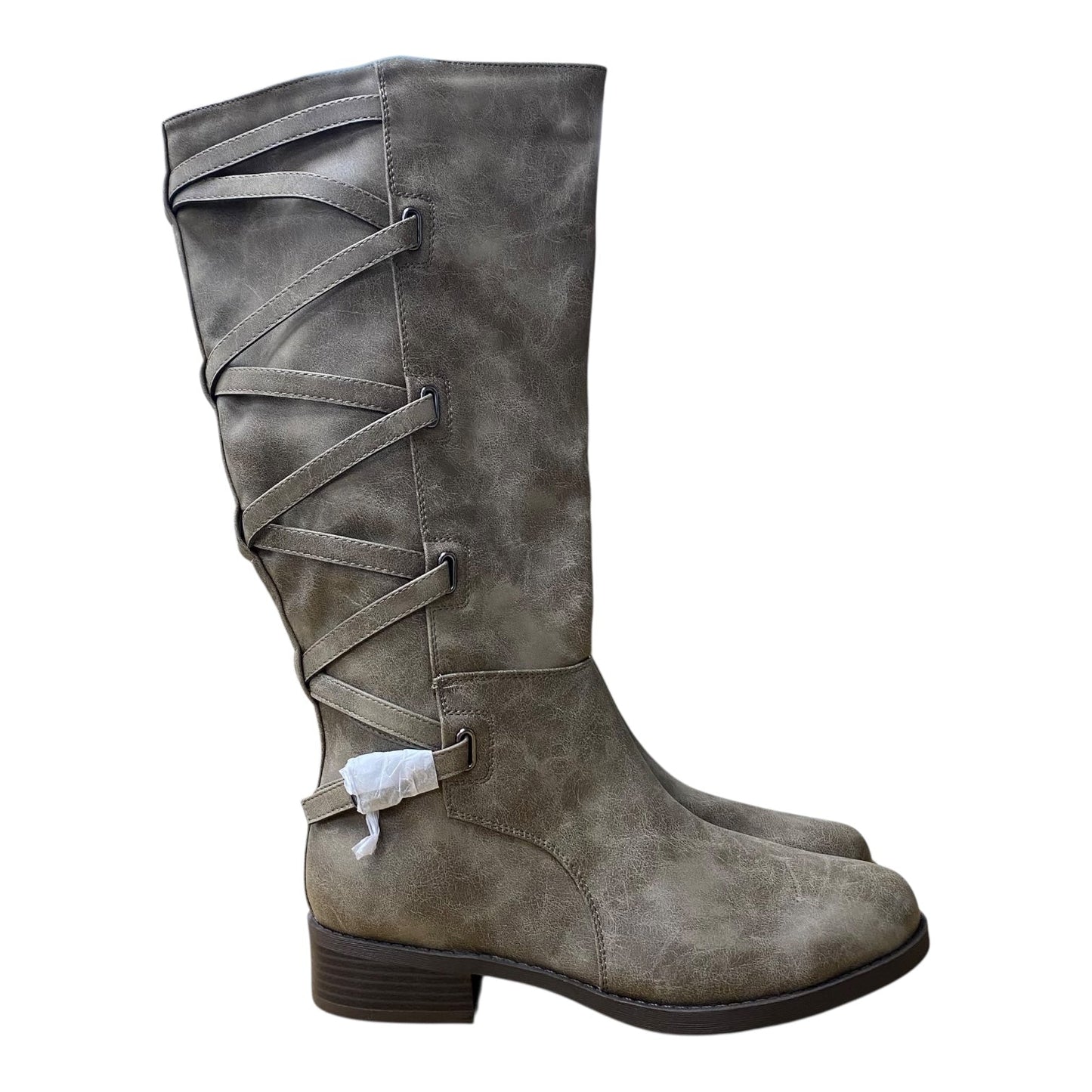 Boots Knee Flats By Journee In Taupe, Size:10