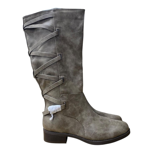 Boots Knee Flats By Journee In Taupe, Size:10